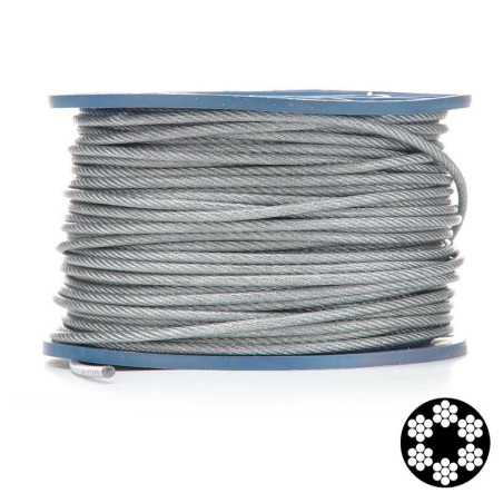 SET 200m cable 4mm acier inox cordage torons: 7x19 + 4 serre