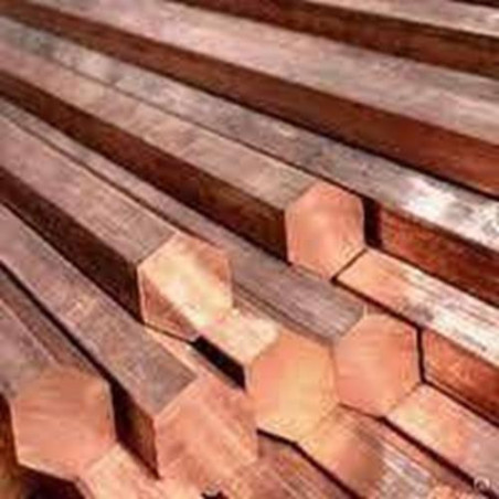 Copper hexagonal rod SW 17mm - 27mm hexagonal 2.0090 0.02-1 metre