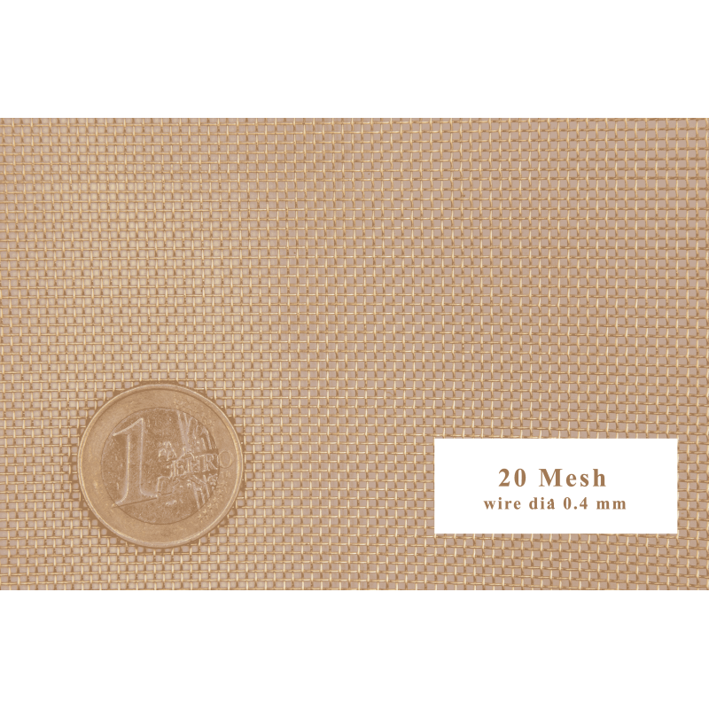 Brass mesh 20-120 mesh, width 50mm-300mm CuZn36 CW507L mesh
