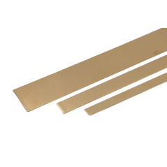 Brass flat bar 2.0401 CW614N sheet metal strips 20x0.5mm–90x6mm cut-to-size strips