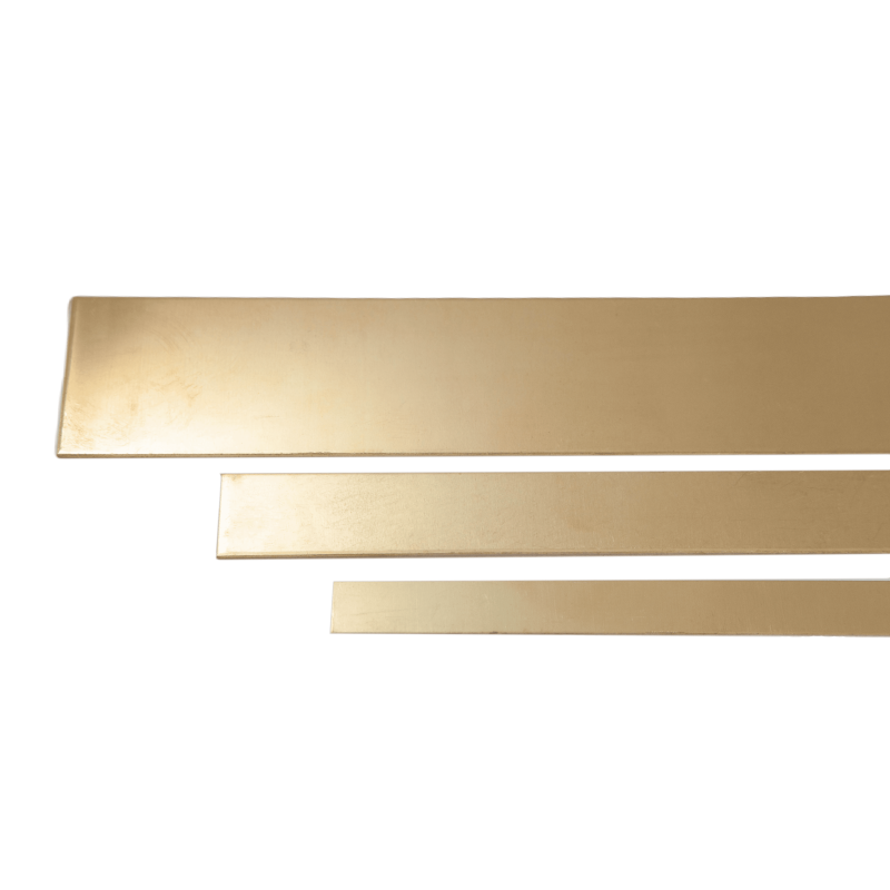 Brass flat bar 2.0401 CW614N sheet metal strips 20x0.5mm–90x6mm cut-to-size strips