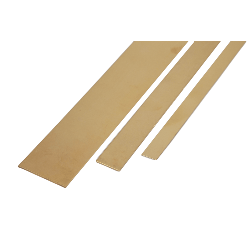 Brass flat bar 2.0401 CW614N sheet metal strips 20x0.5mm–90x6mm cut-to-size strips